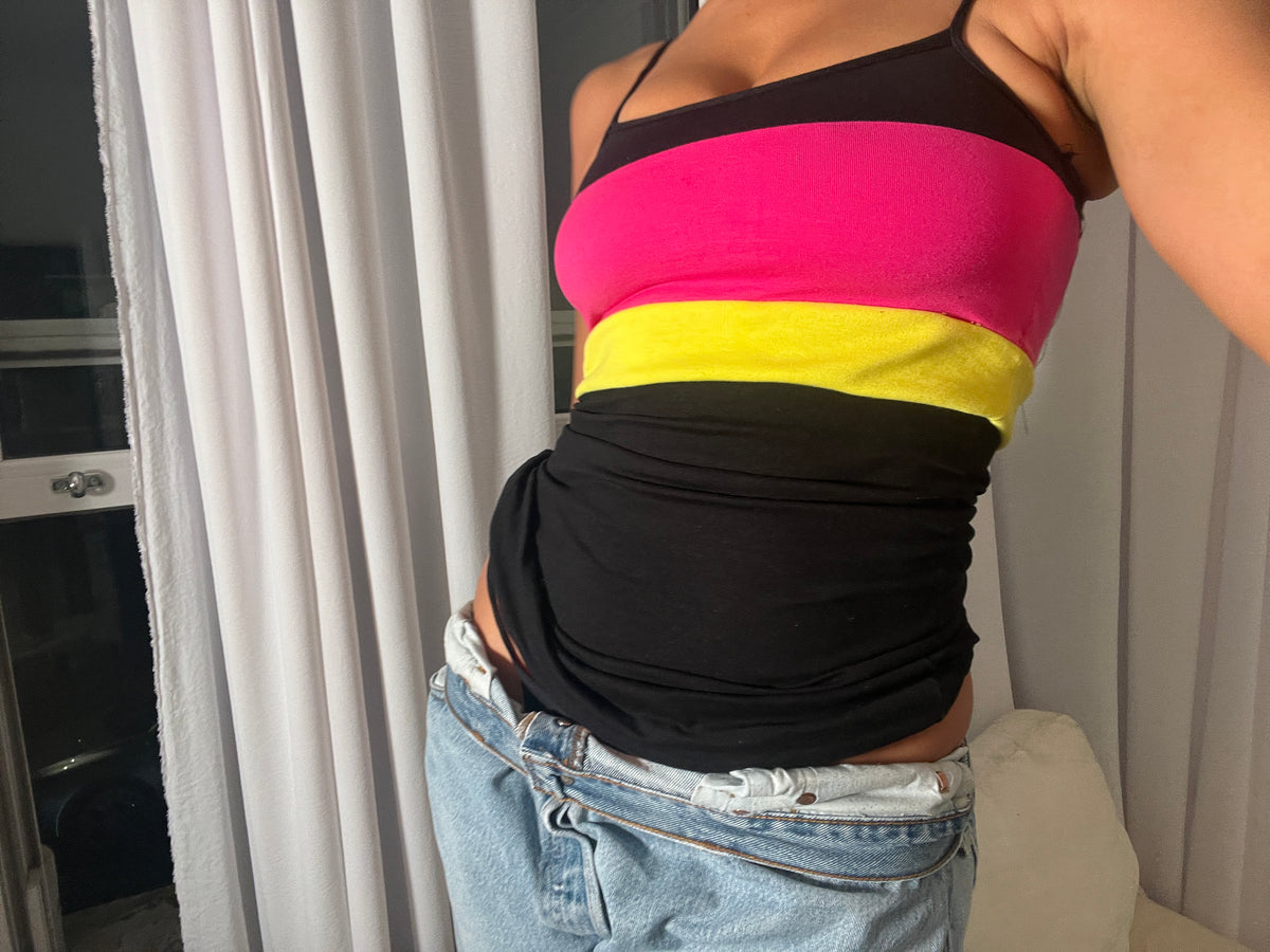 three tone spaghetti strap vest