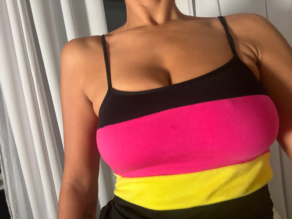 three tone spaghetti strap vest