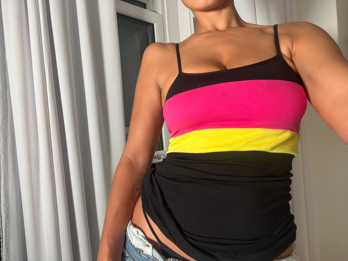 three tone spaghetti strap vest