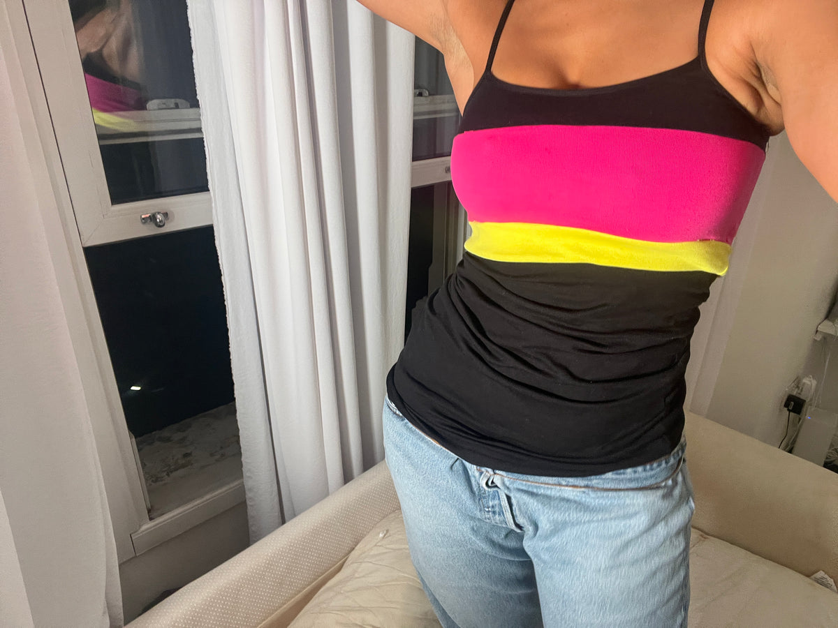 three tone spaghetti strap vest