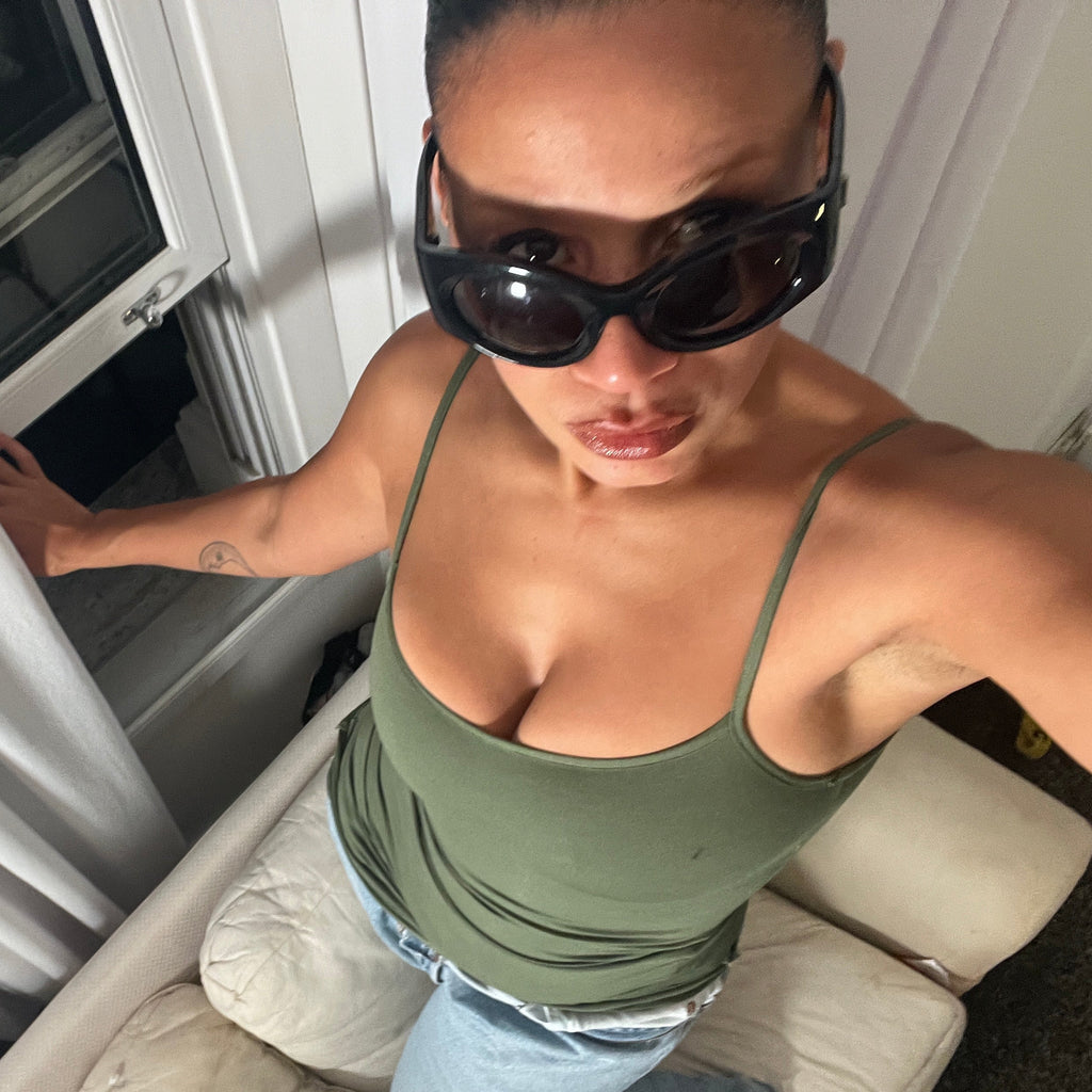 khaki spaghetti strap vest
