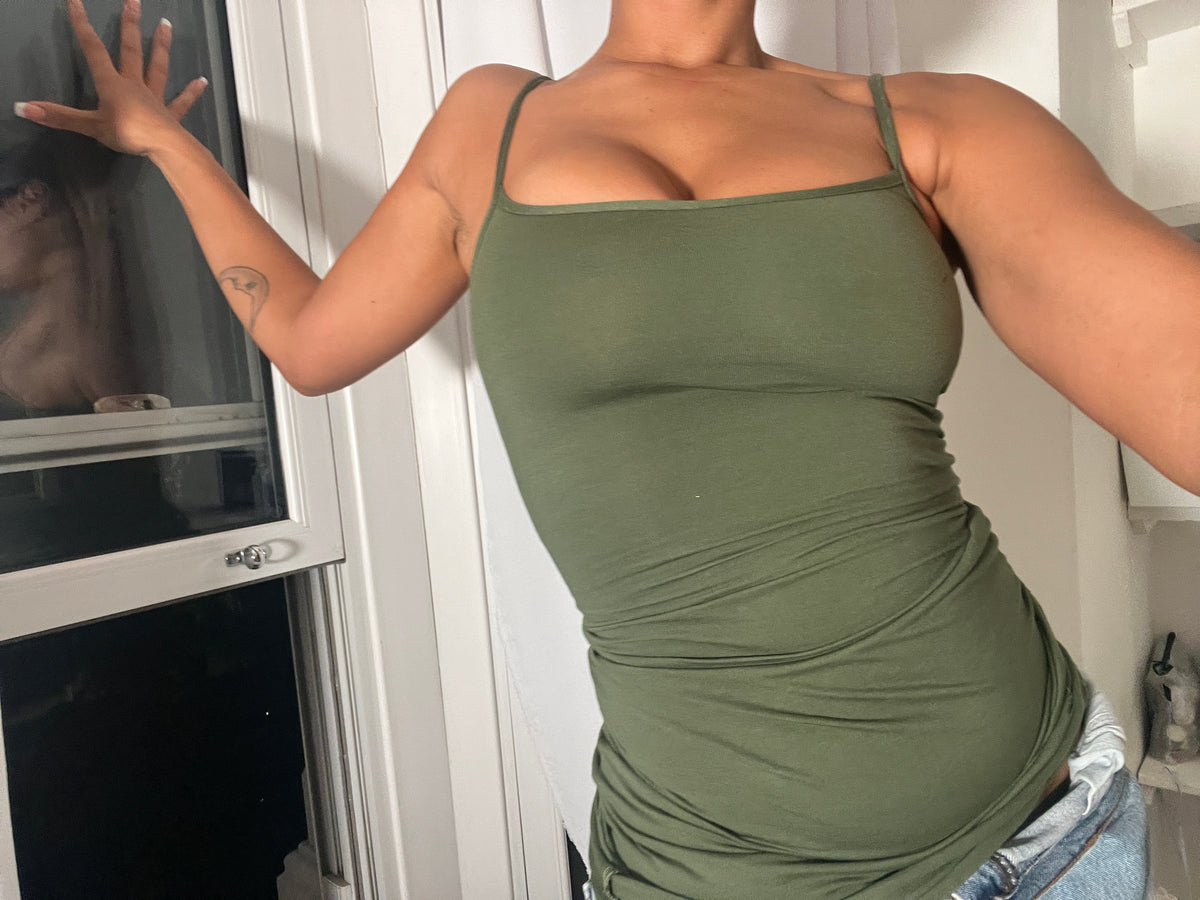 khaki spaghetti strap vest