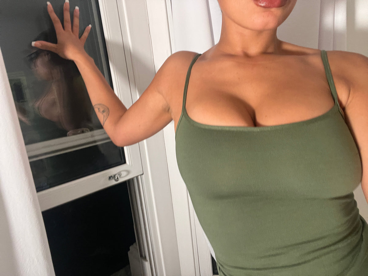 khaki spaghetti strap vest