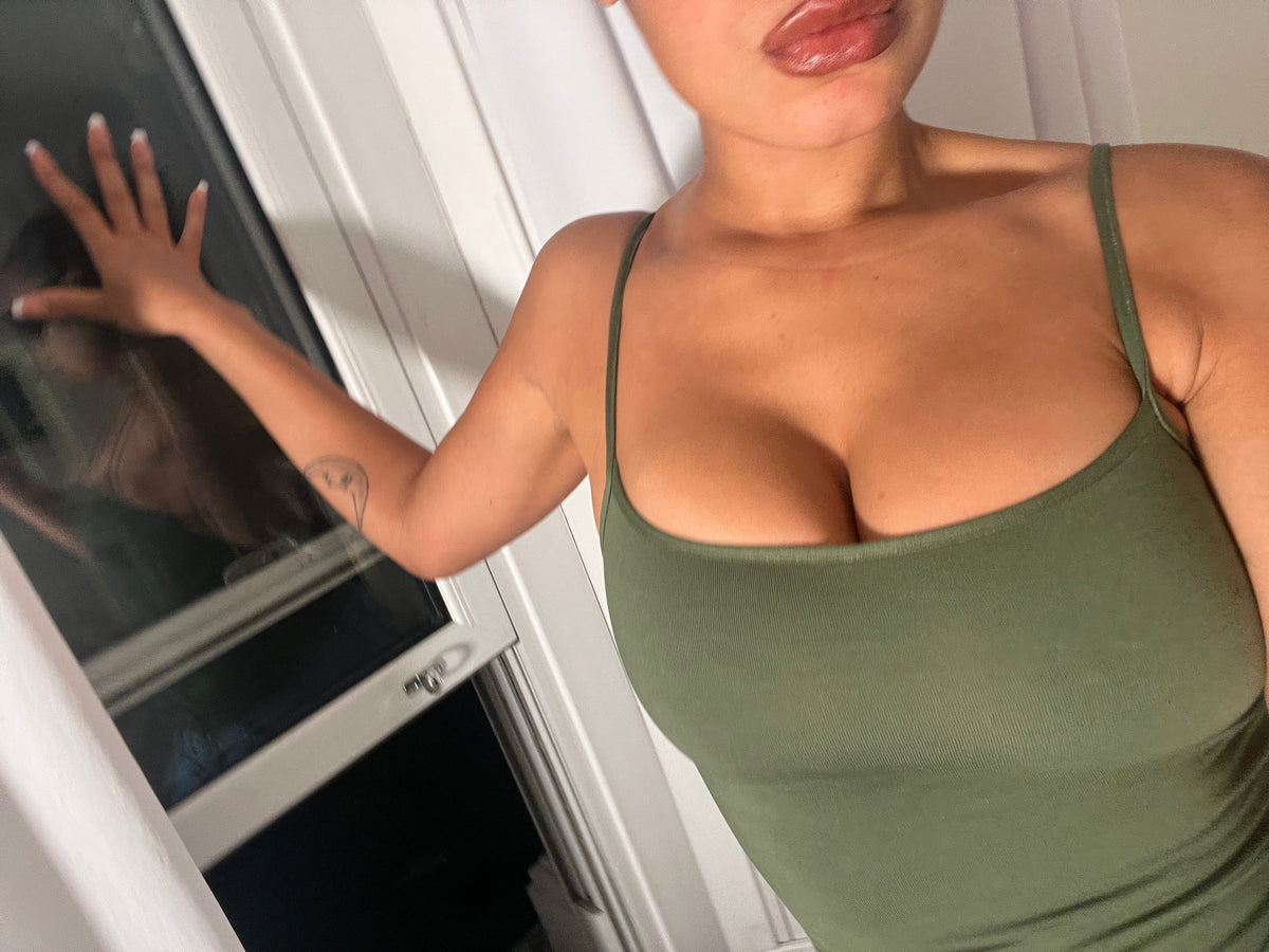khaki spaghetti strap vest