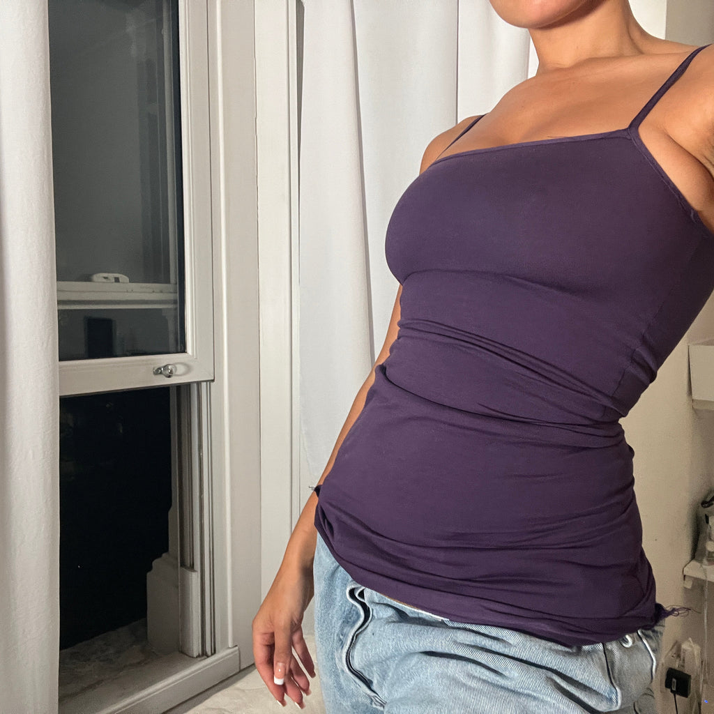 purple spaghetti strap vest