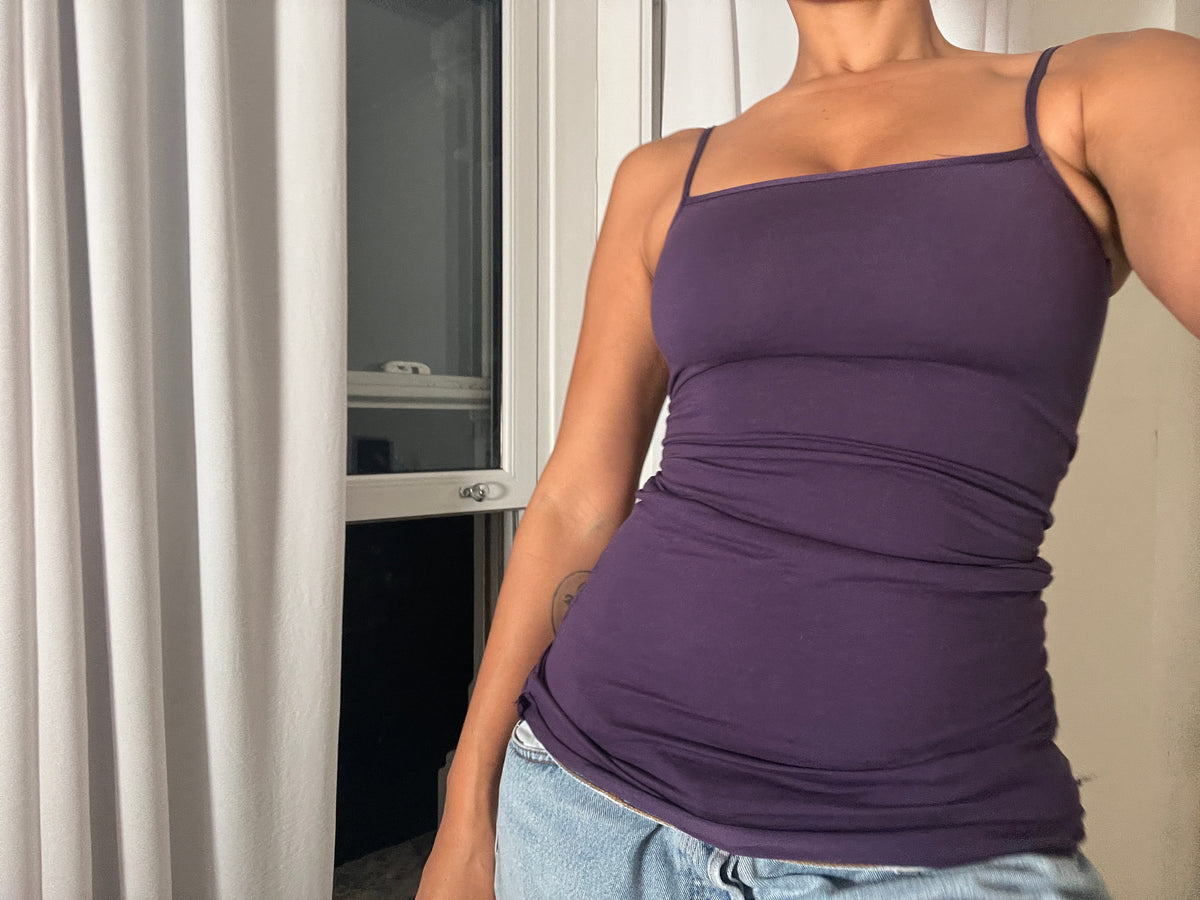 purple spaghetti strap vest