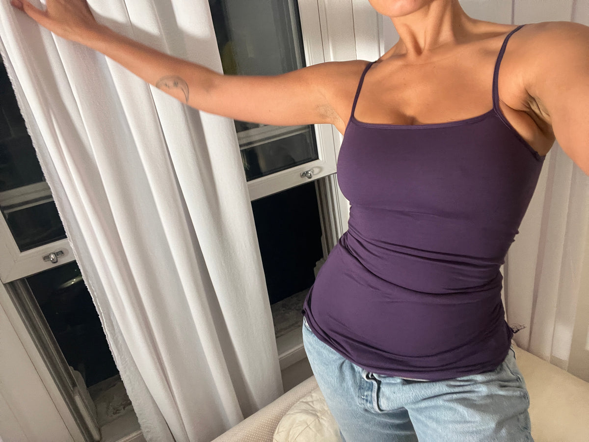 purple spaghetti strap vest