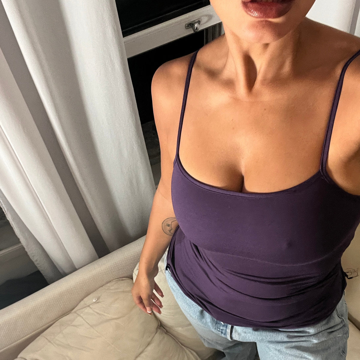 purple spaghetti strap vest
