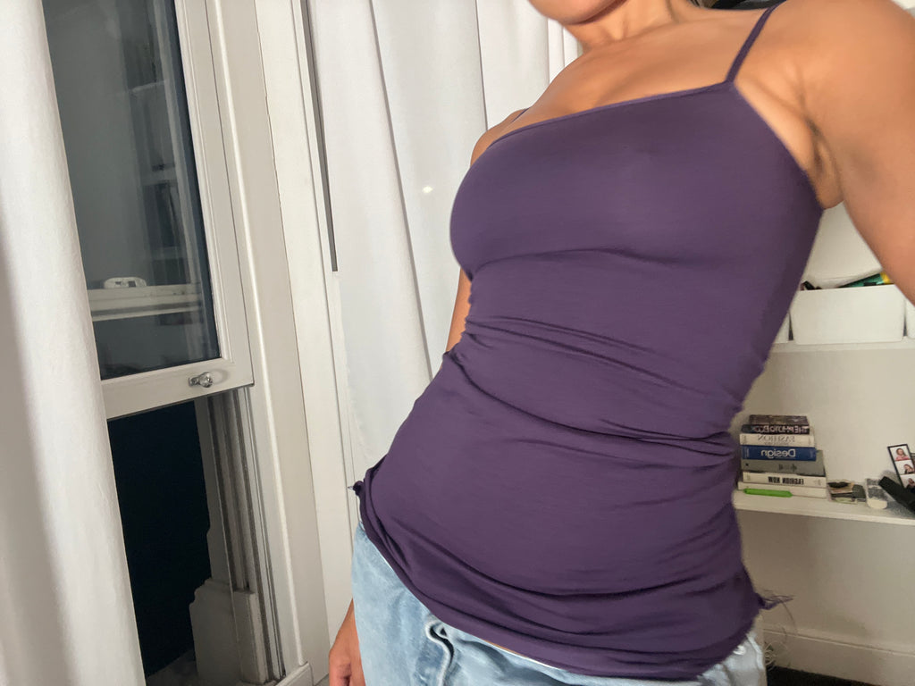 purple spaghetti strap vest