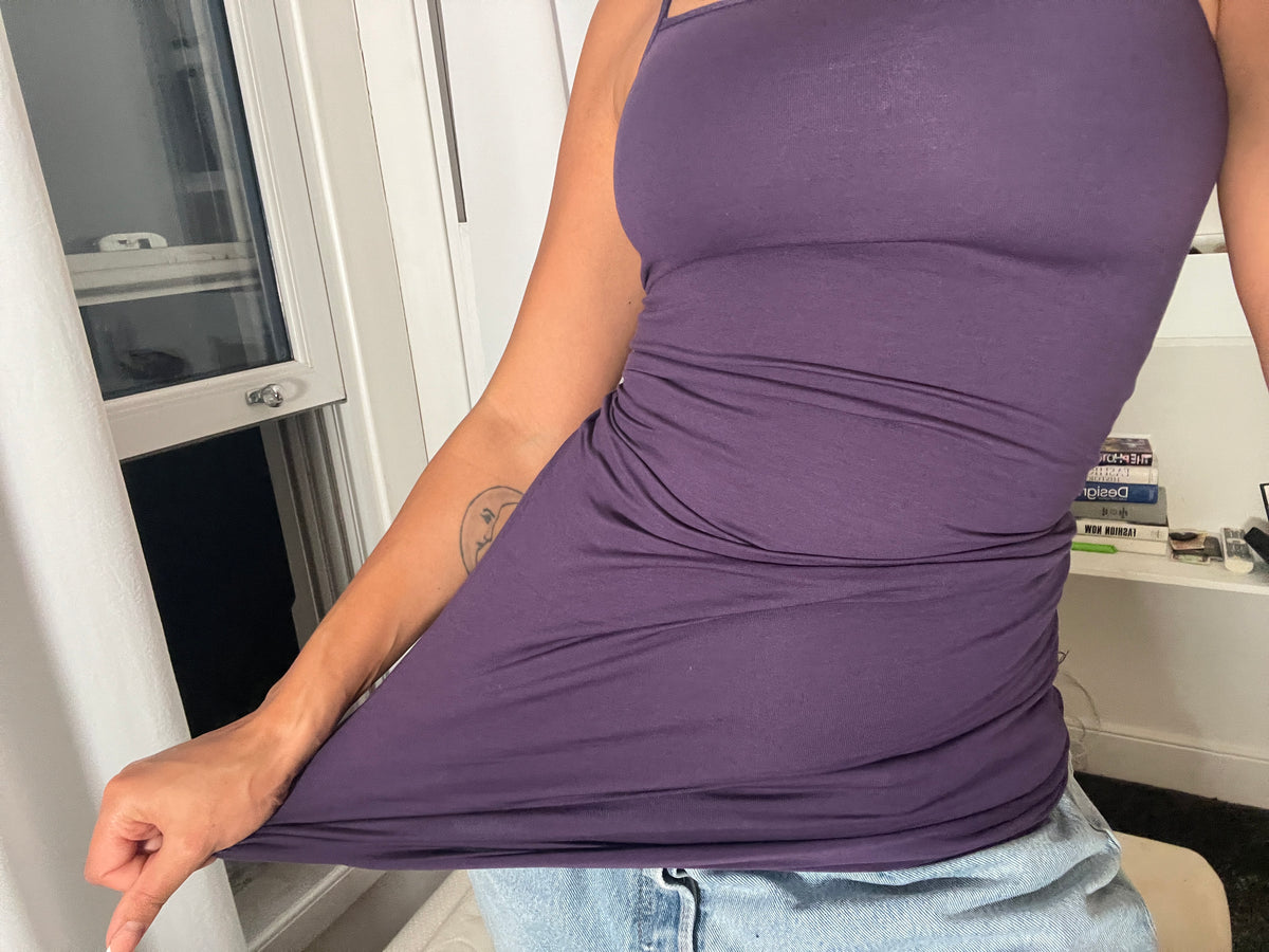 purple spaghetti strap vest