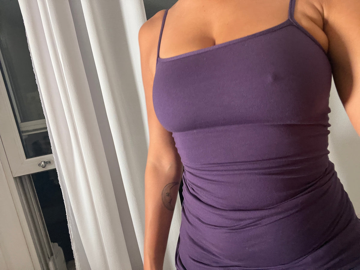 purple spaghetti strap vest