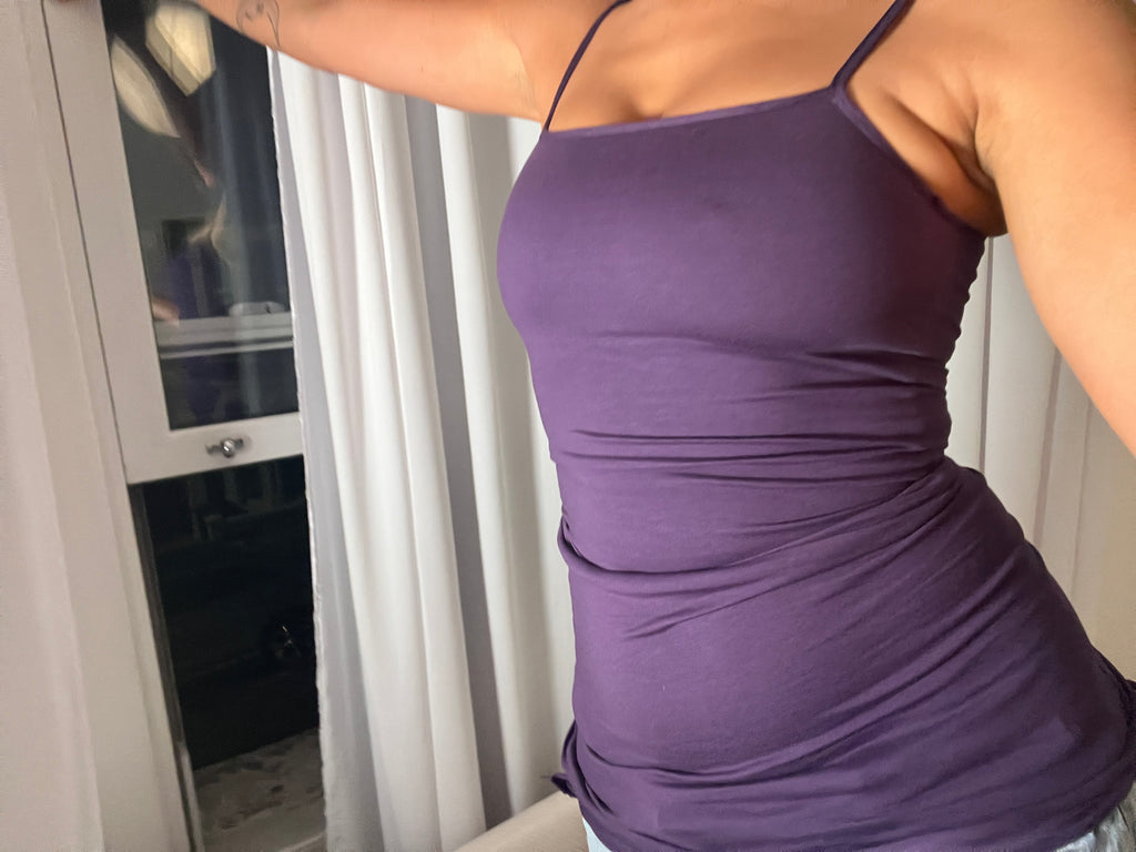 purple spaghetti strap vest