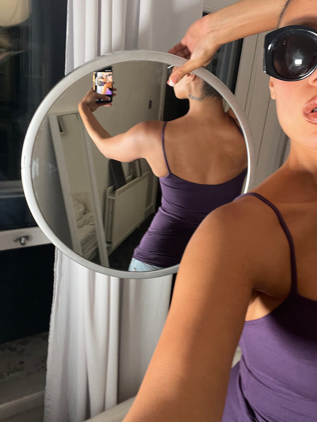 purple spaghetti strap vest