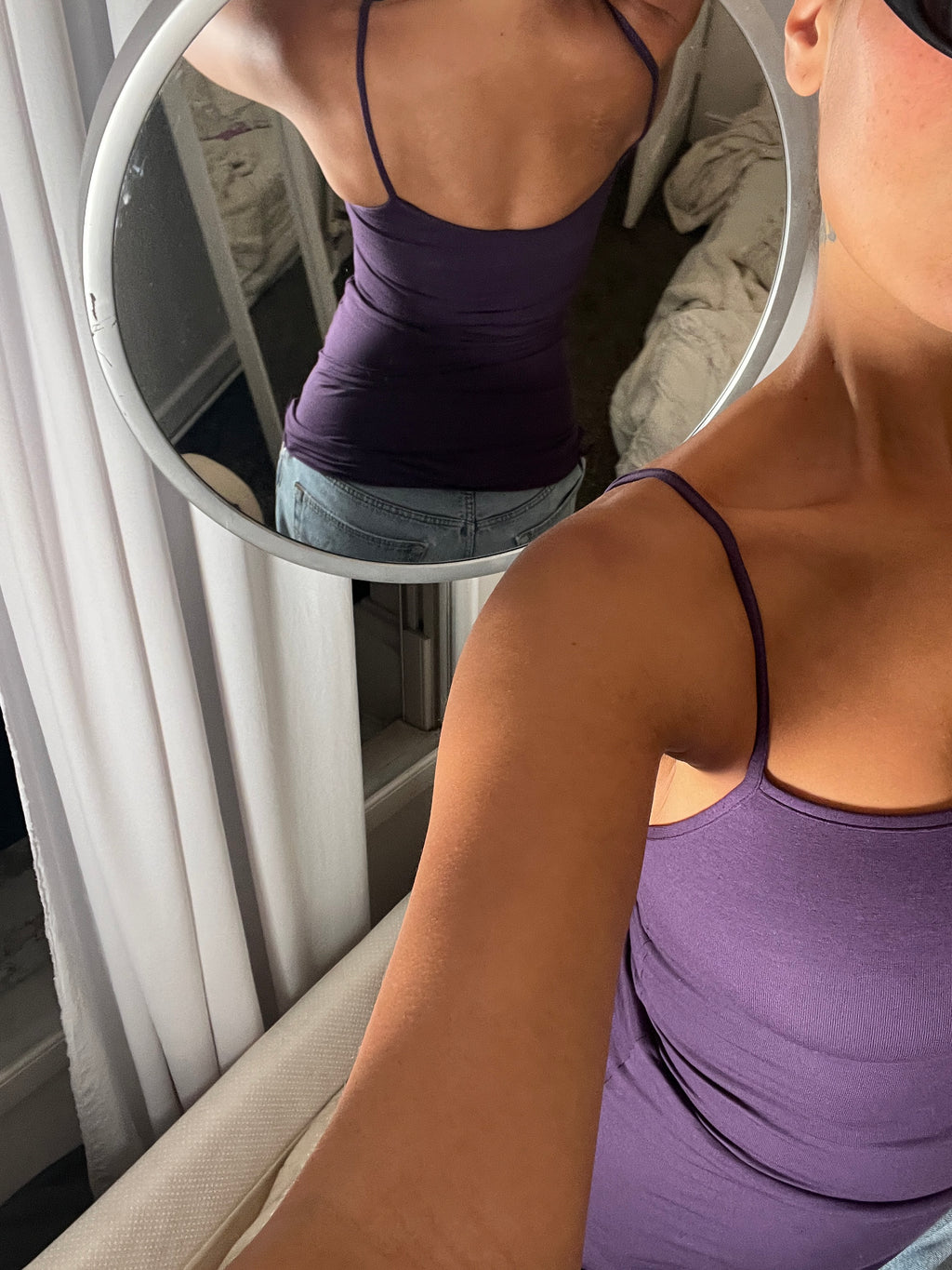 purple spaghetti strap vest