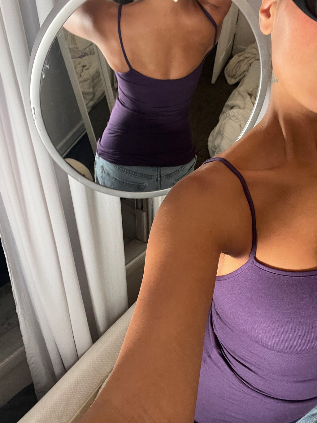 purple spaghetti strap vest