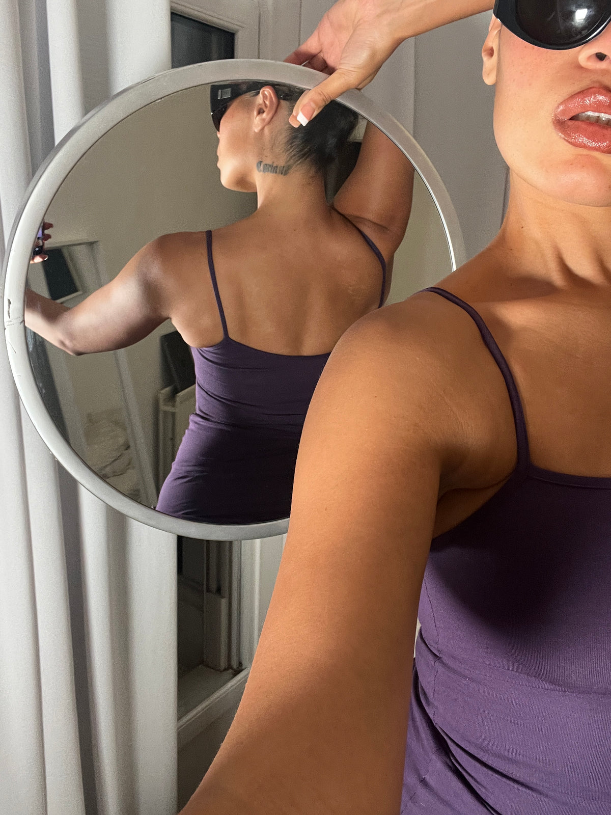 purple spaghetti strap vest