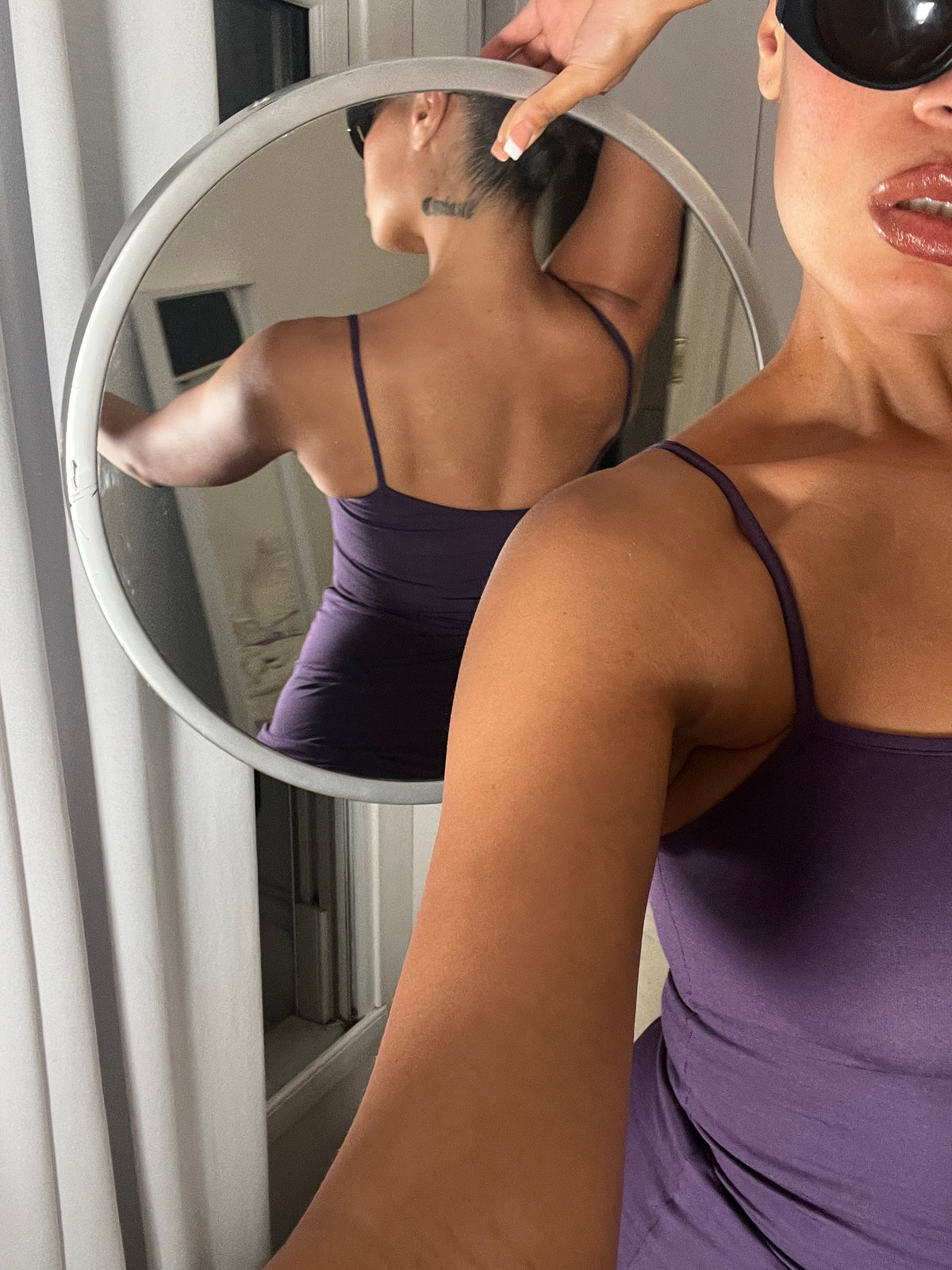 purple spaghetti strap vest