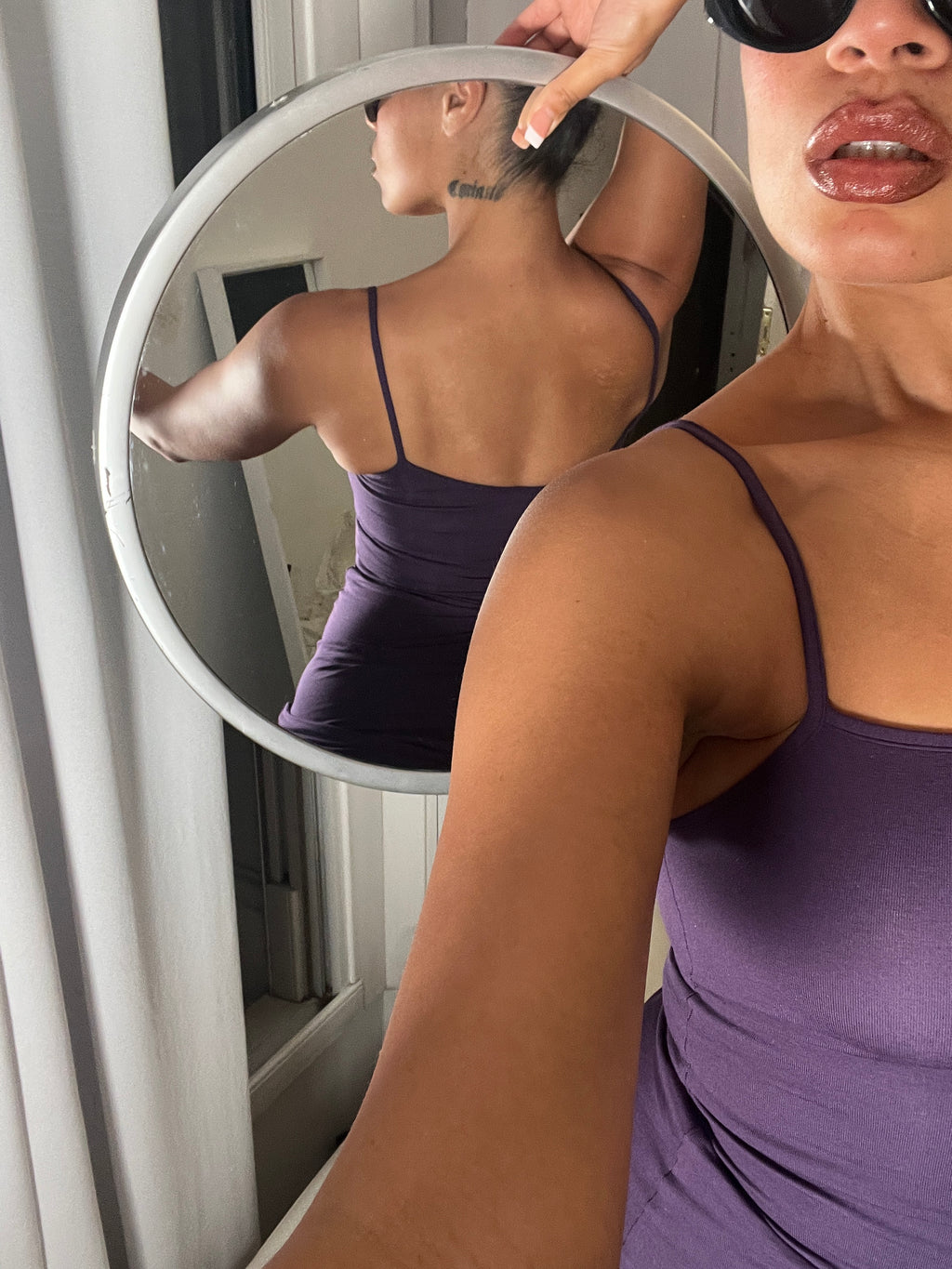 purple spaghetti strap vest