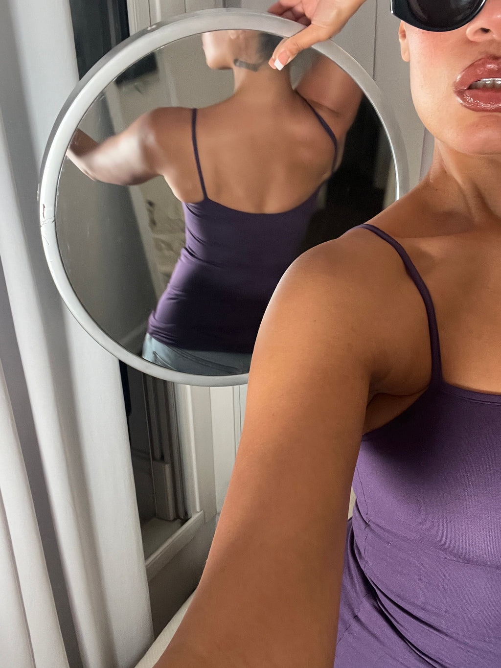 purple spaghetti strap vest