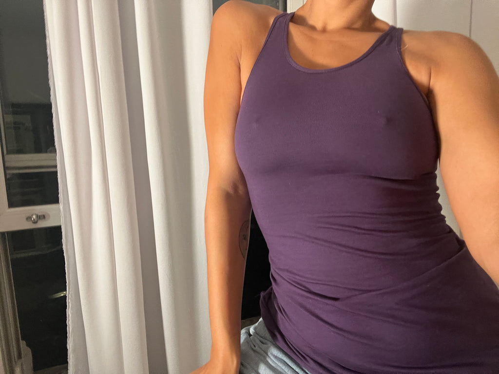 purple racer back vest