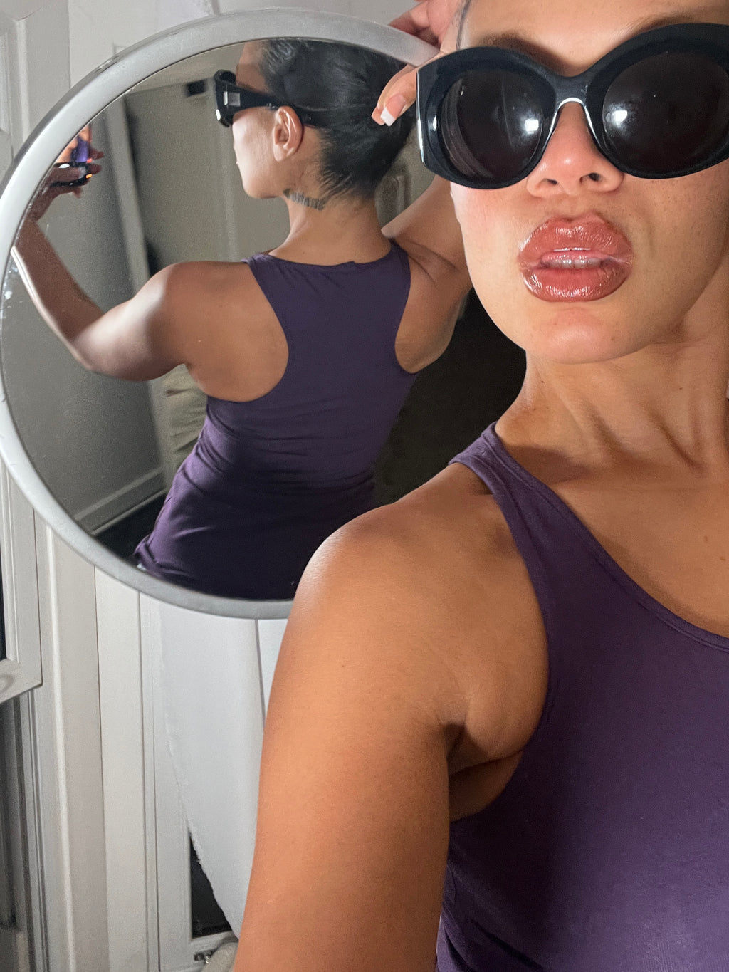 purple racer back vest