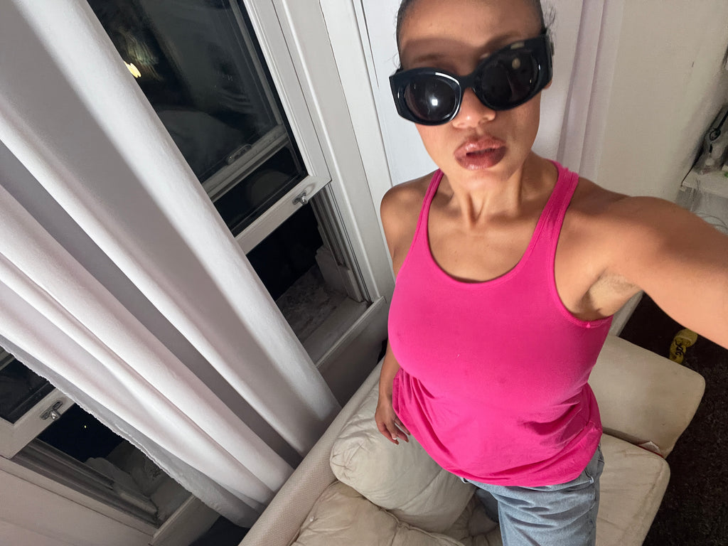 pink racer back vest