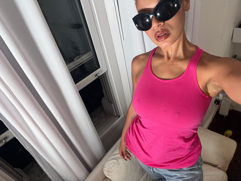 pink racer back vest