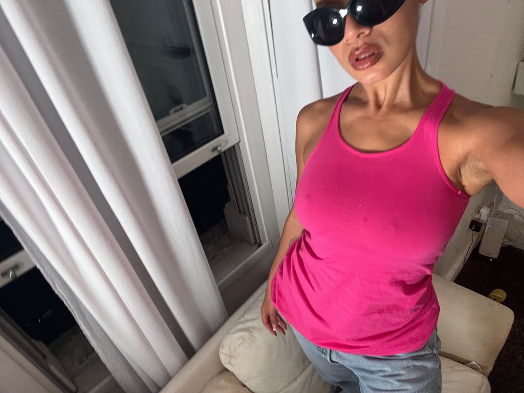 pink racer back vest