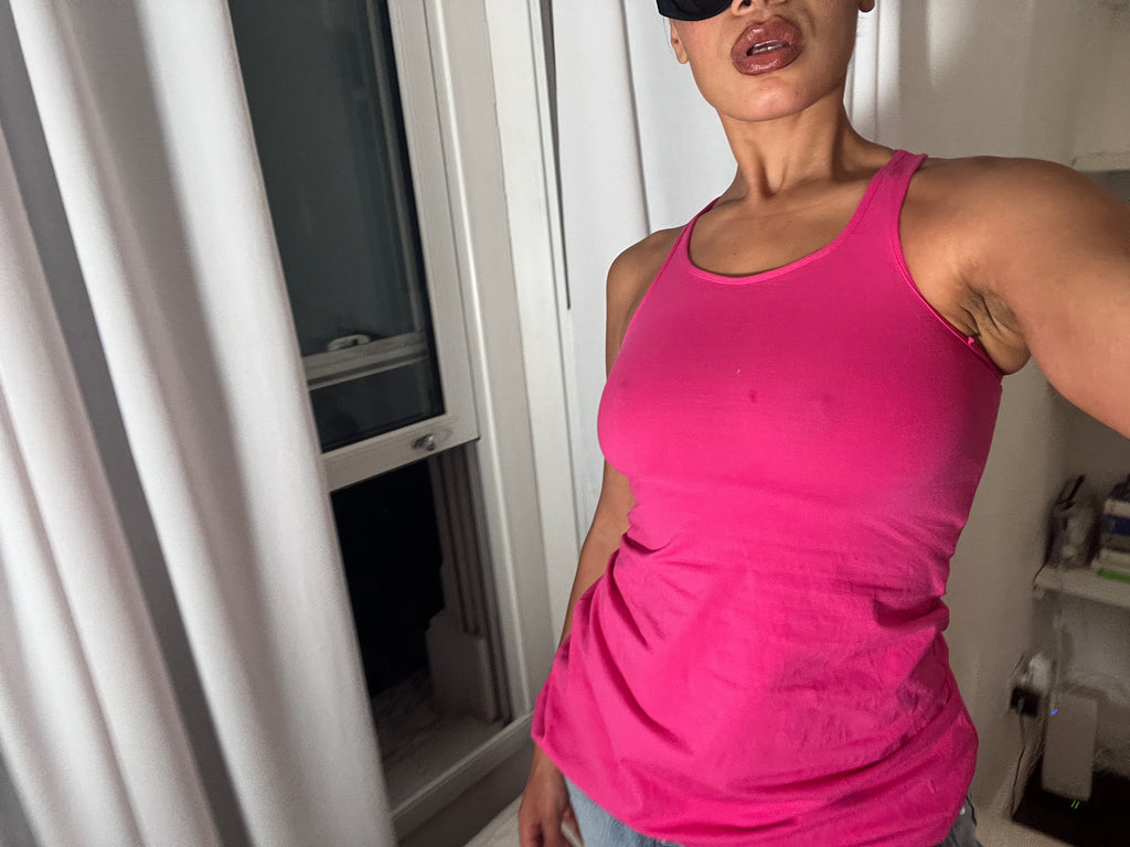 pink racer back vest