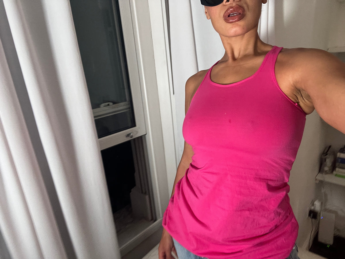 pink racer back vest
