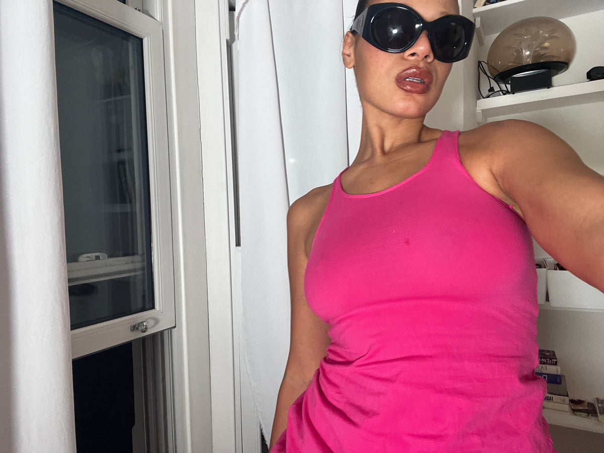 pink racer back vest