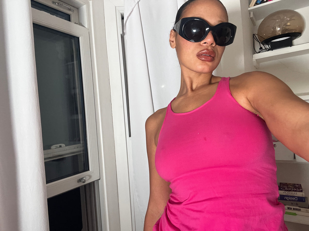 pink racer back vest