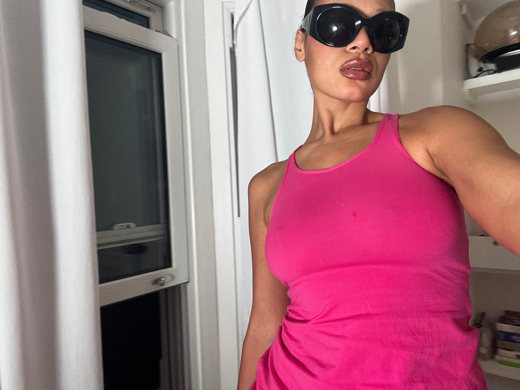 pink racer back vest