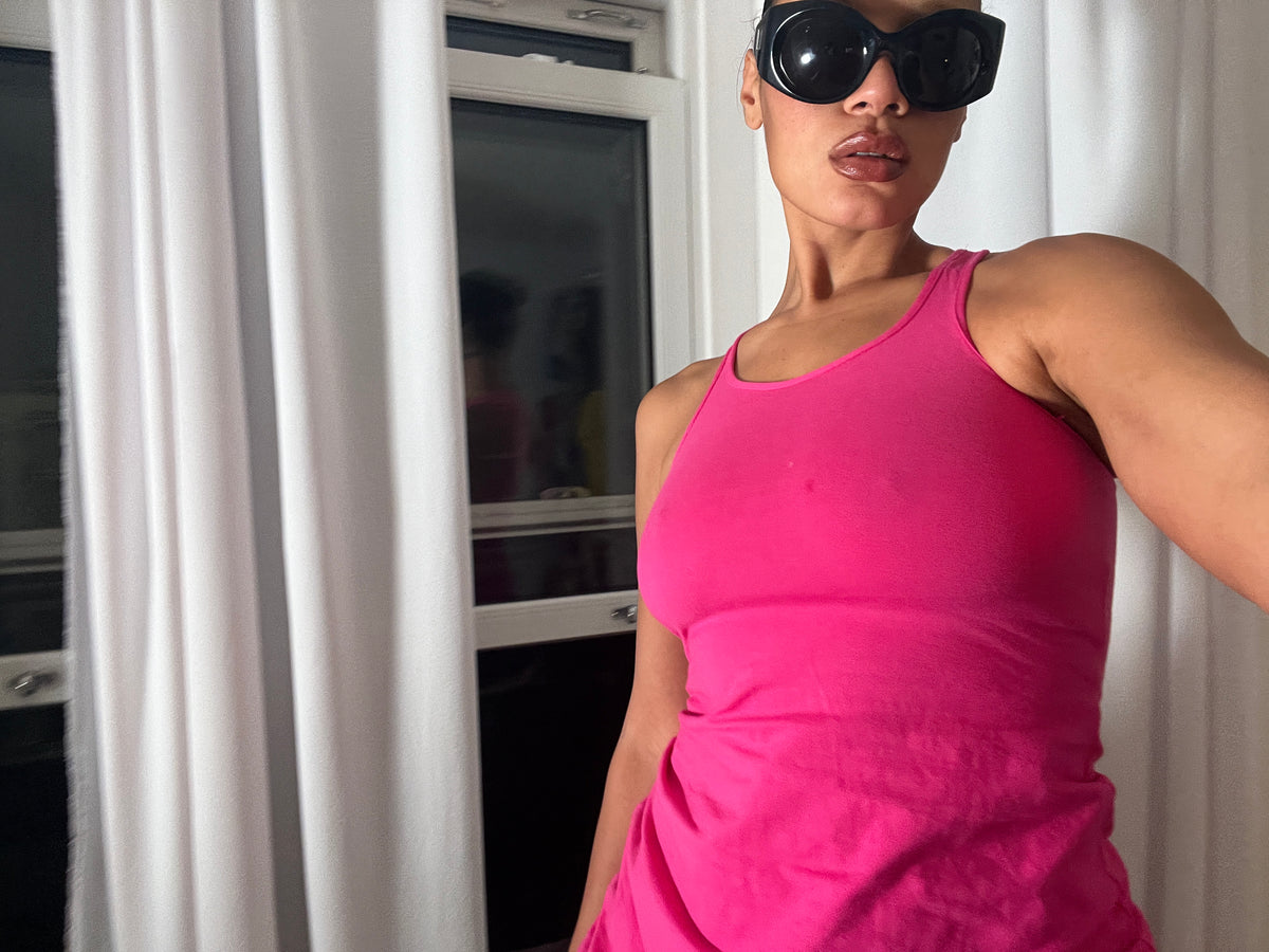 pink racer back vest
