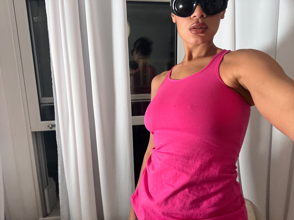pink racer back vest