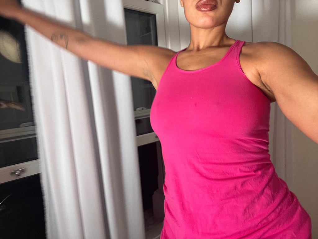 pink racer back vest