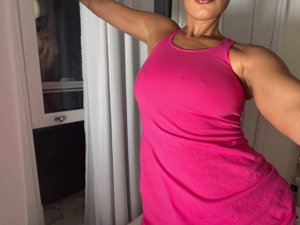 pink racer back vest