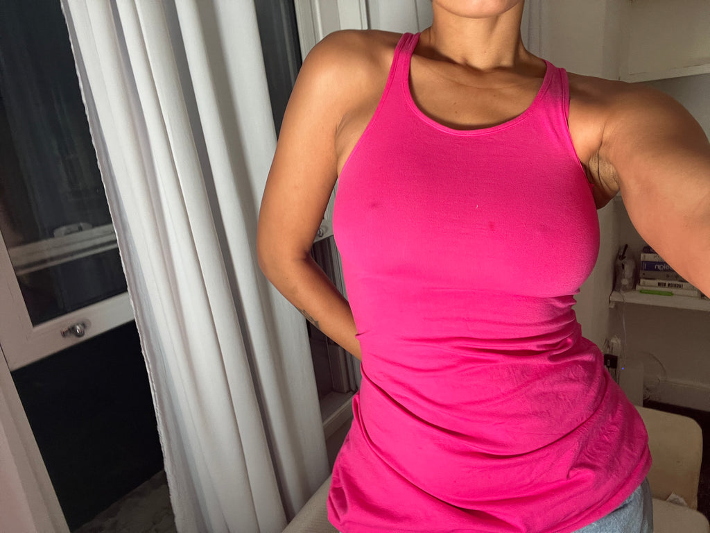 pink racer back vest