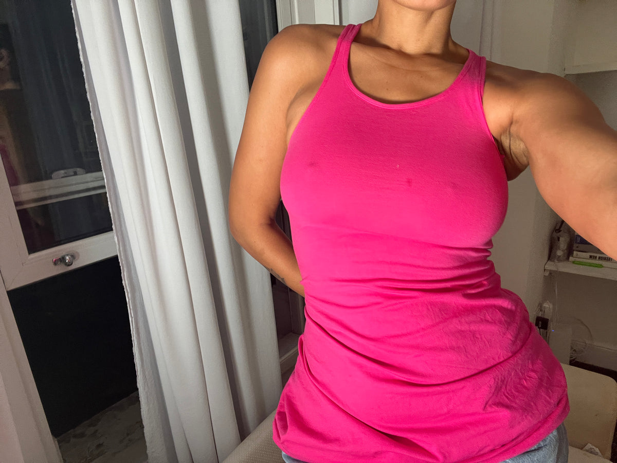pink racer back vest