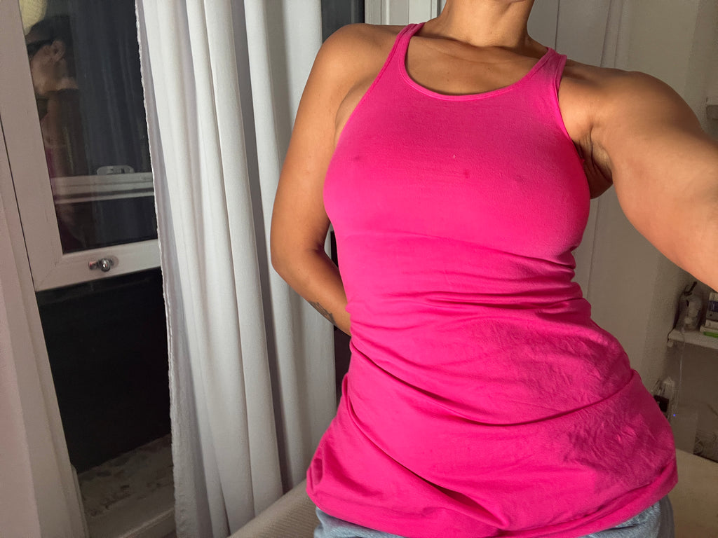 pink racer back vest