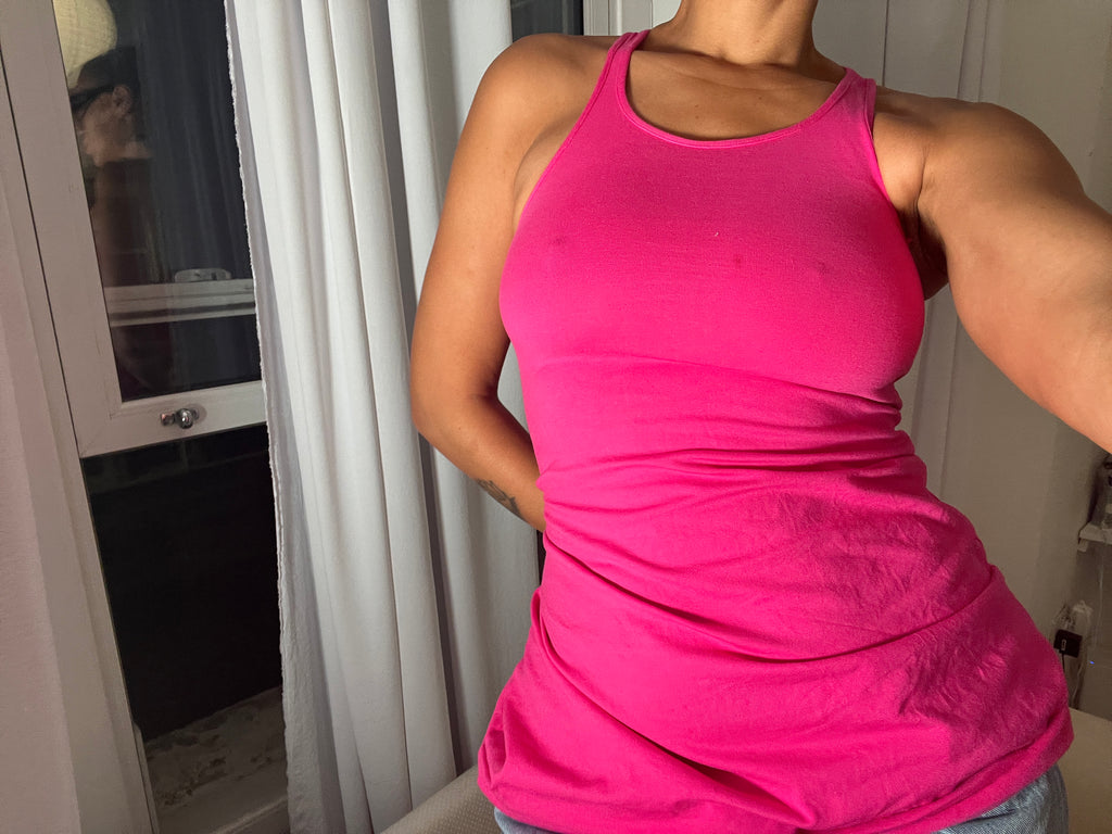 pink racer back vest