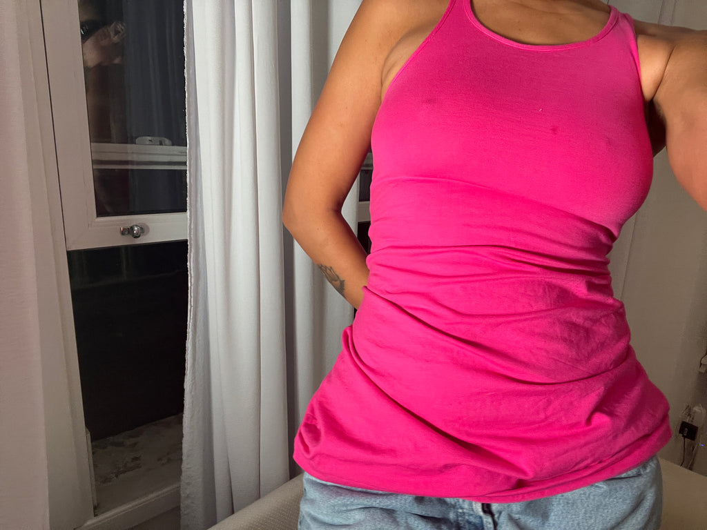 pink racer back vest