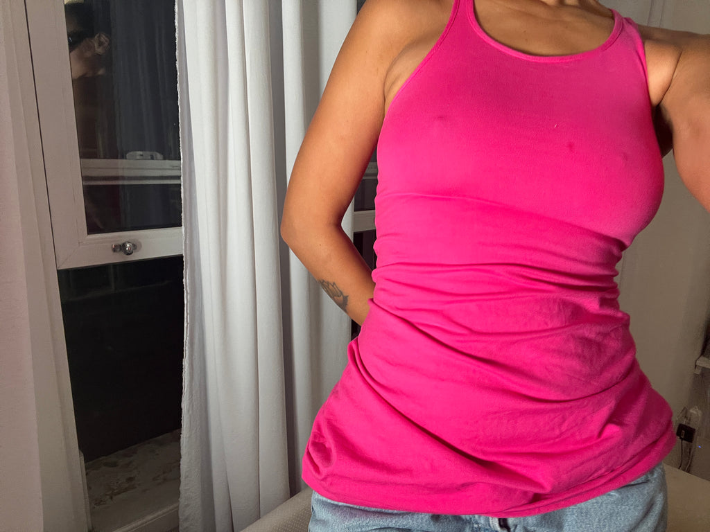 pink racer back vest