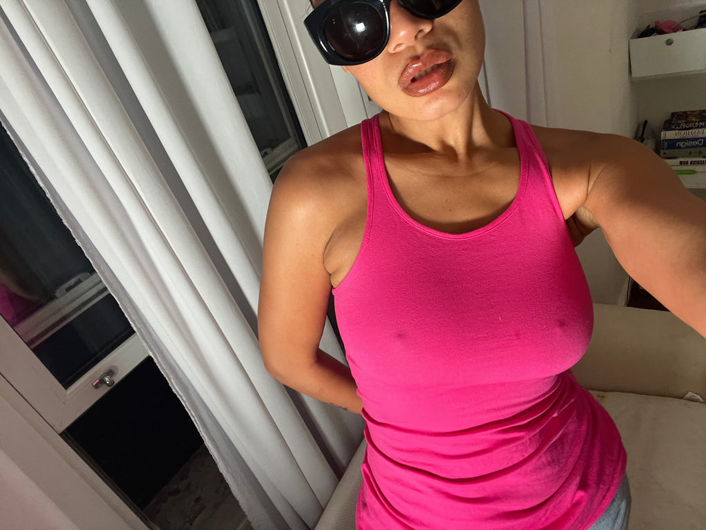 pink racer back vest