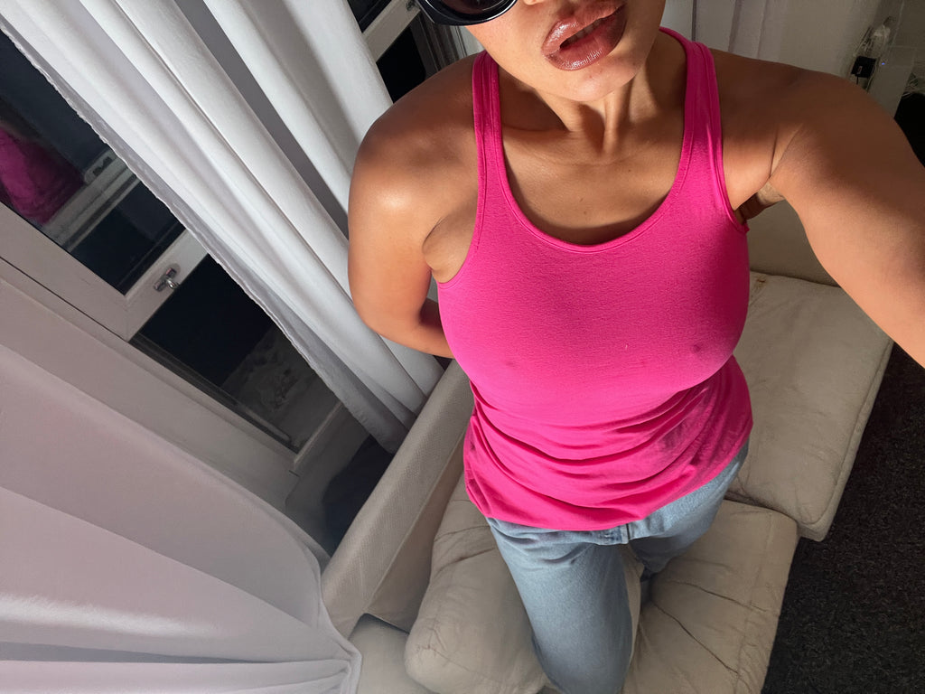 pink racer back vest