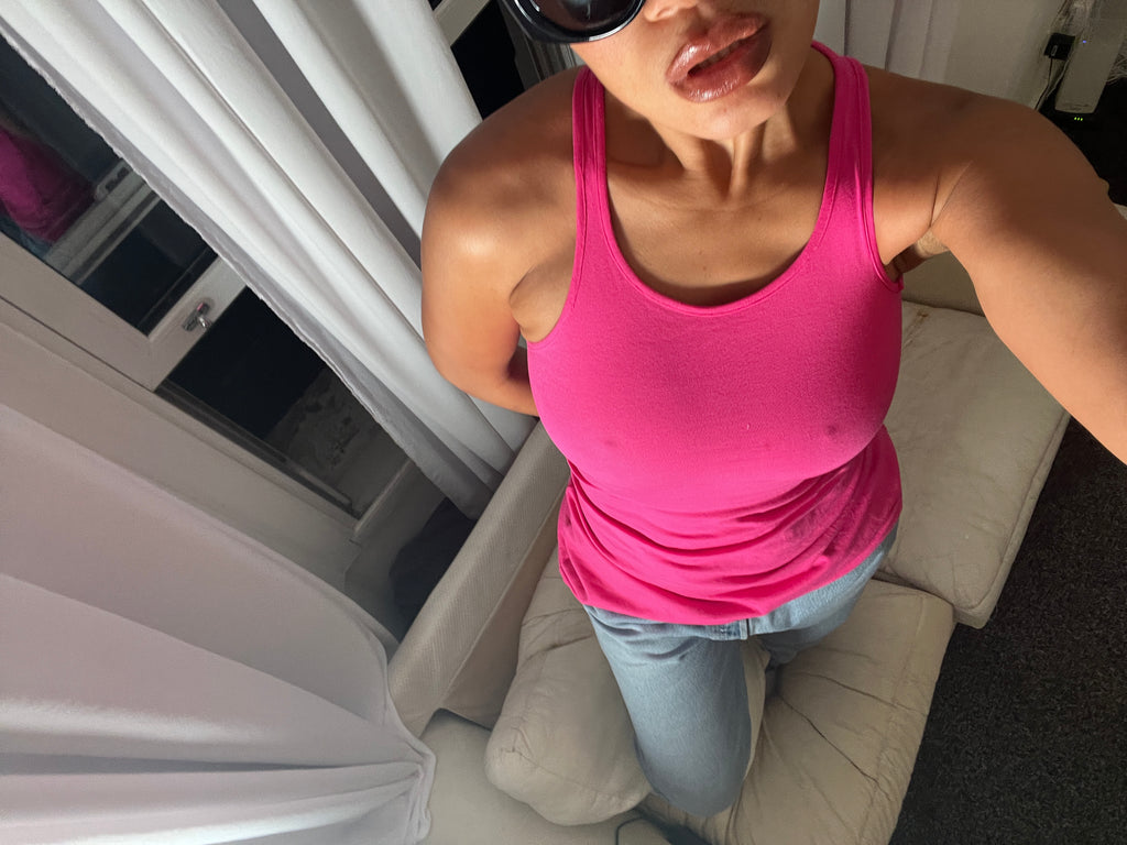 pink racer back vest