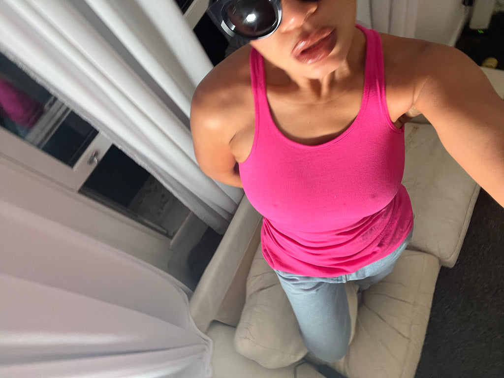 pink racer back vest