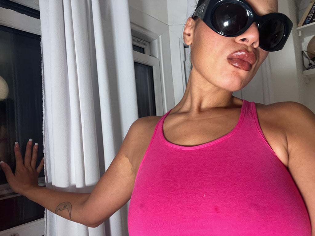 pink racer back vest
