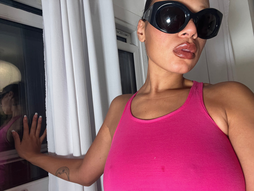 pink racer back vest