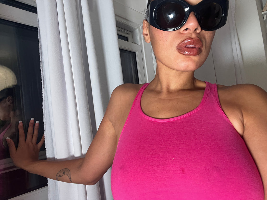 pink racer back vest
